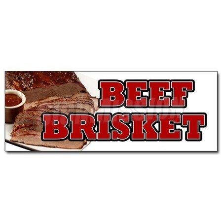 Signmission BEEF BRISKET DECAL sticker slow cooked bar b que texas smoked sandwich, D-12 Beef Brisket D-12 Beef Brisket